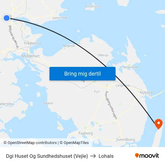 Dgi Huset Og Sundhedshuset (Vejle) to Lohals map