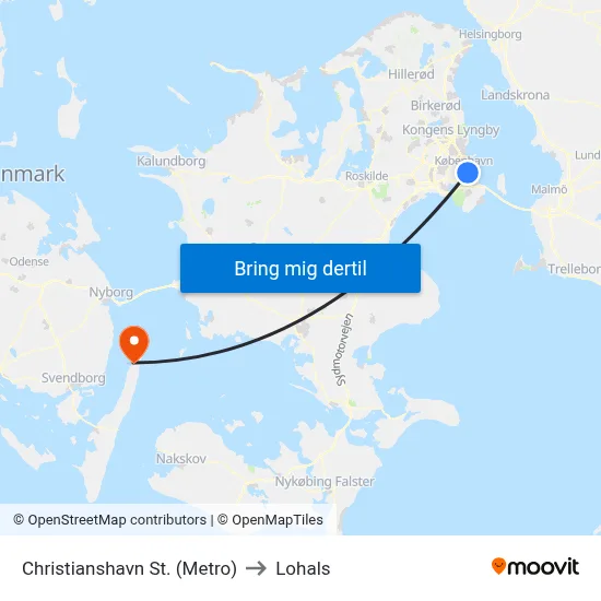 Christianshavn St. (Metro) to Lohals map