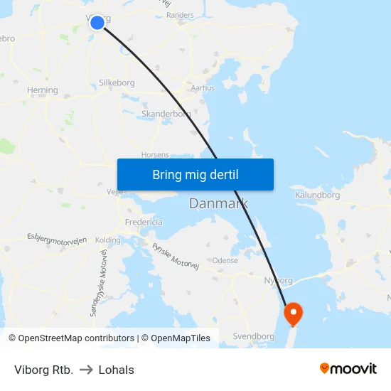Viborg Rtb. to Lohals map