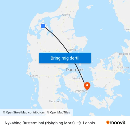 Nykøbing Busterminal (Nykøbing Mors) to Lohals map