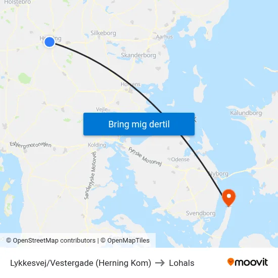 Lykkesvej/Vestergade (Herning Kom) to Lohals map