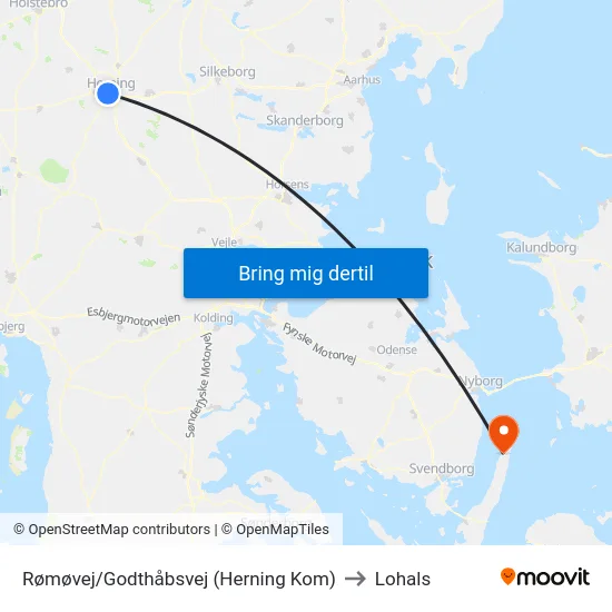 Rømøvej/Godthåbsvej (Herning Kom) to Lohals map