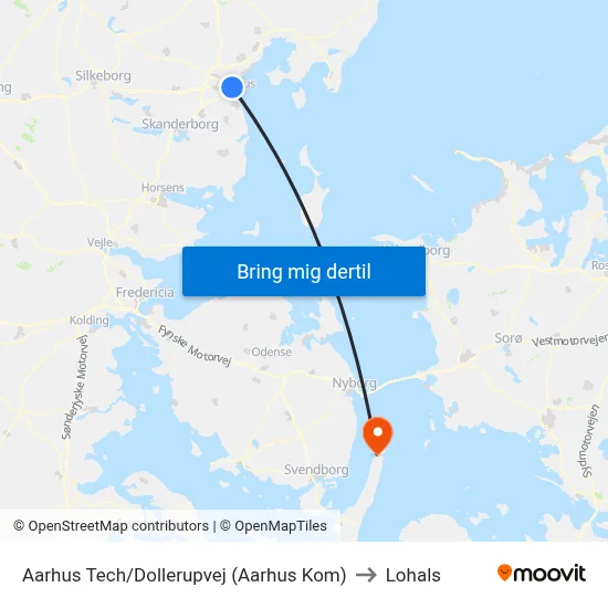 Aarhus Tech/Dollerupvej (Aarhus Kom) to Lohals map