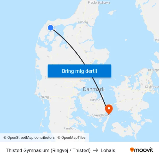 Thisted Gymnasium (Ringvej / Thisted) to Lohals map