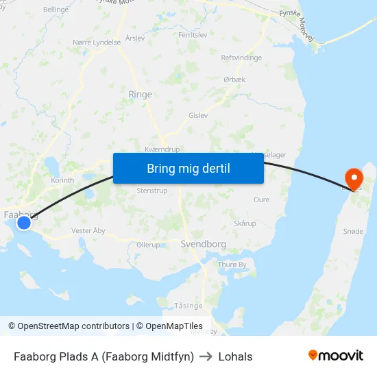Faaborg Plads A (Faaborg Midtfyn) to Lohals map