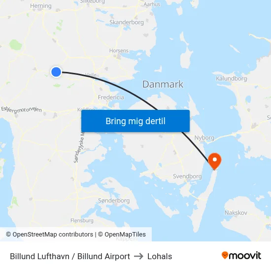 Billund Lufthavn / Billund Airport to Lohals map