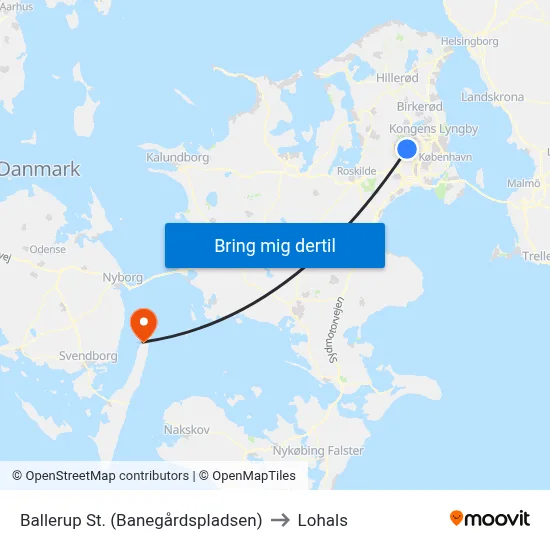 Ballerup St. (Banegårdspladsen) to Lohals map
