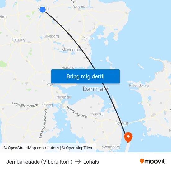 Jernbanegade (Viborg Kom) to Lohals map
