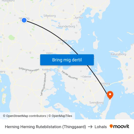 Herning Herning Rutebilstation (Thinggaard) to Lohals map