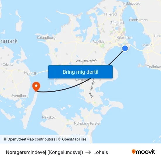 Nøragersmindevej (Kongelundsvej) to Lohals map