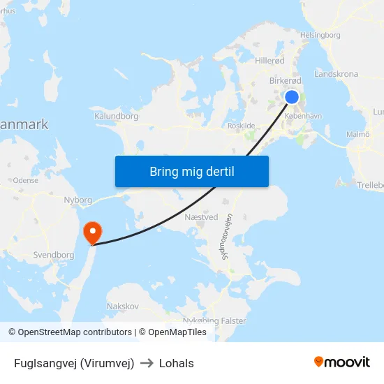 Fuglsangvej (Virumvej) to Lohals map