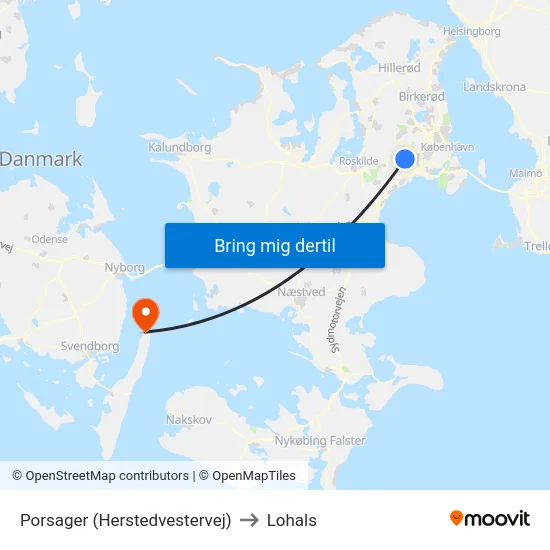 Porsager (Herstedvestervej) to Lohals map