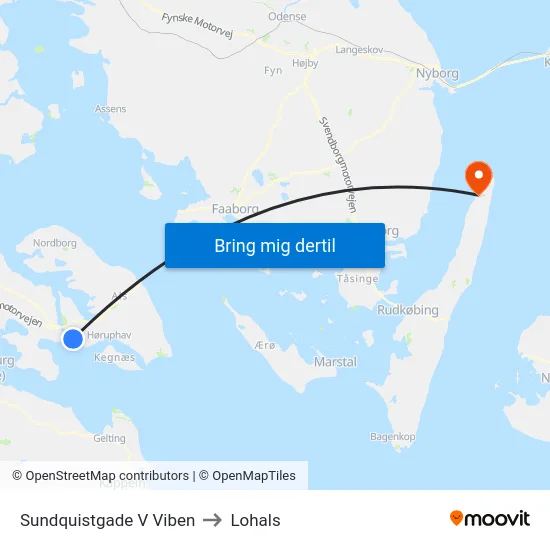 Sundquistgade V Viben to Lohals map