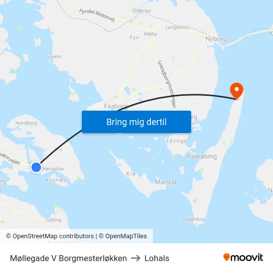Møllegade V Borgmesterløkken to Lohals map