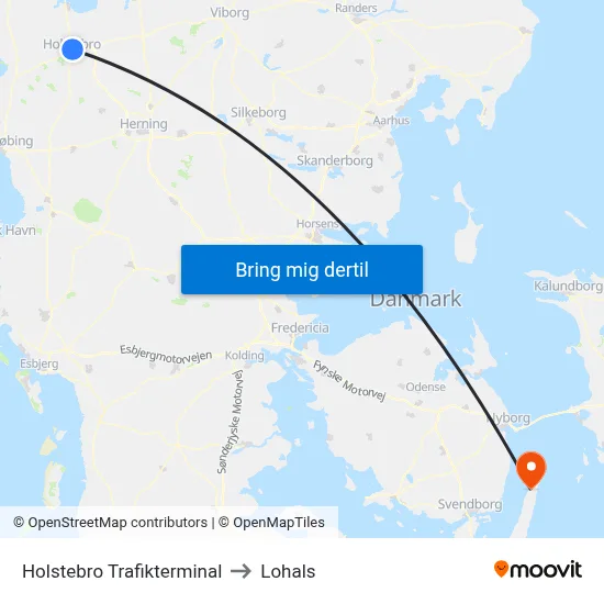 Holstebro Trafikterminal to Lohals map