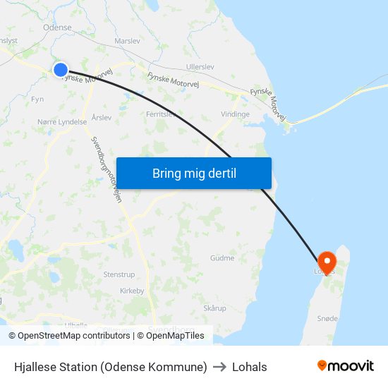 Hjallese Station (Odense Kommune) to Lohals map