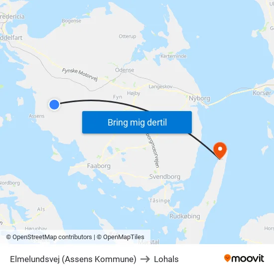 Elmelundsvej (Assens Kommune) to Lohals map