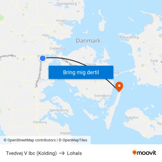 Tvedvej V Ibc (Kolding) to Lohals map