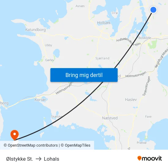 Ølstykke St. to Lohals map