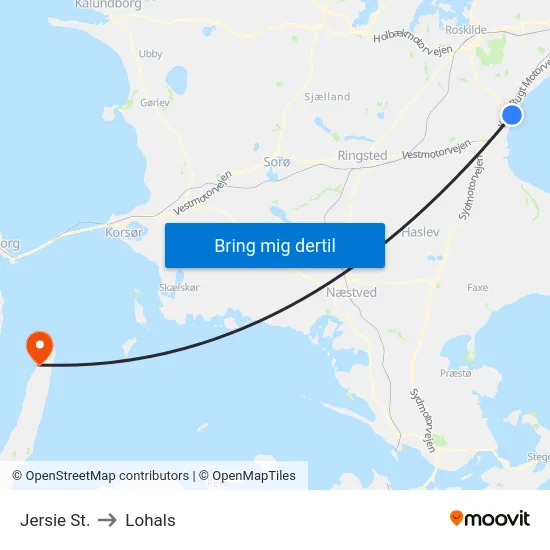 Jersie St. to Lohals map