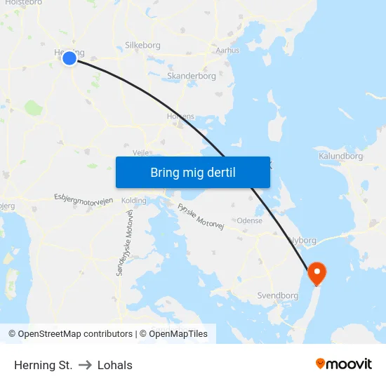 Herning St. to Lohals map