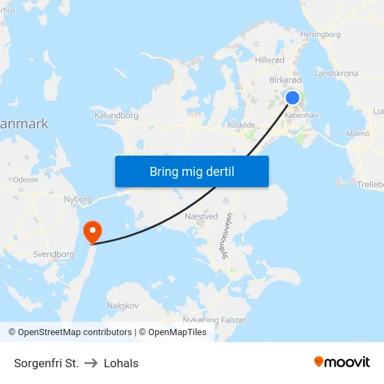Sorgenfri St. to Lohals map