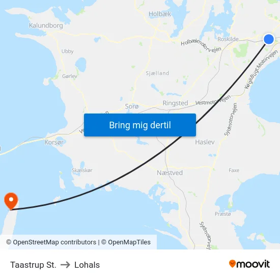 Taastrup St. to Lohals map