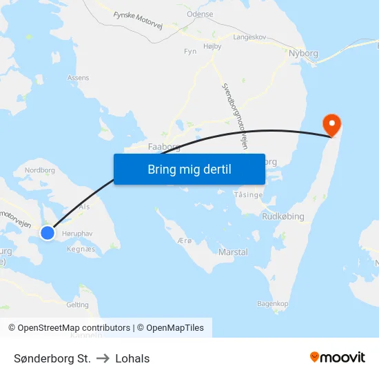Sønderborg St. to Lohals map