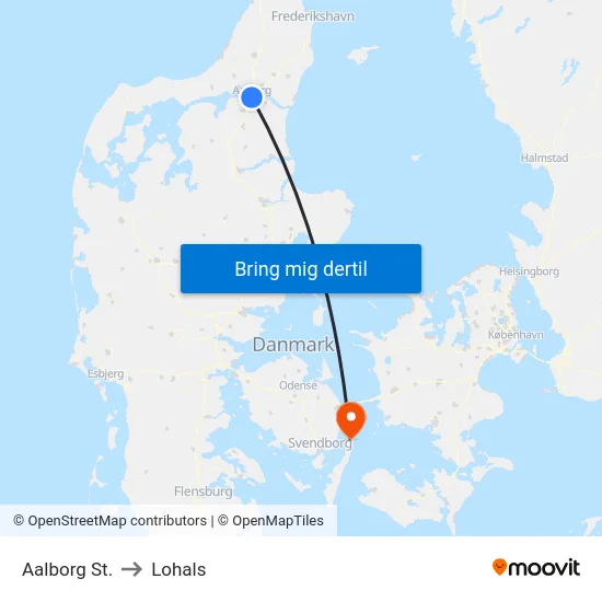 Aalborg St. to Lohals map