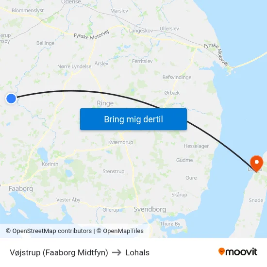 Vøjstrup (Faaborg Midtfyn) to Lohals map