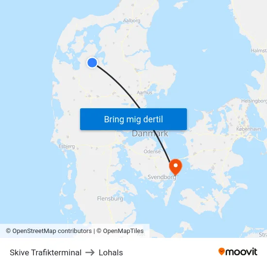 Skive Trafikterminal to Lohals map