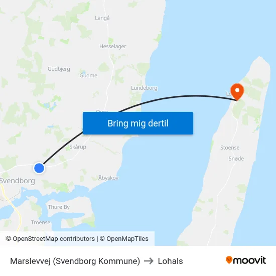 Marslevvej (Svendborg Kommune) to Lohals map