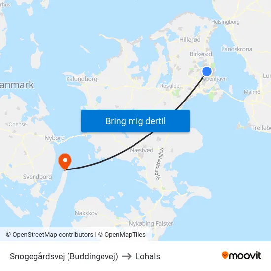 Snogegårdsvej (Buddingevej) to Lohals map