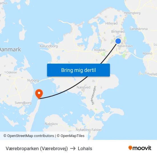 Værebroparken (Værebrovej) to Lohals map