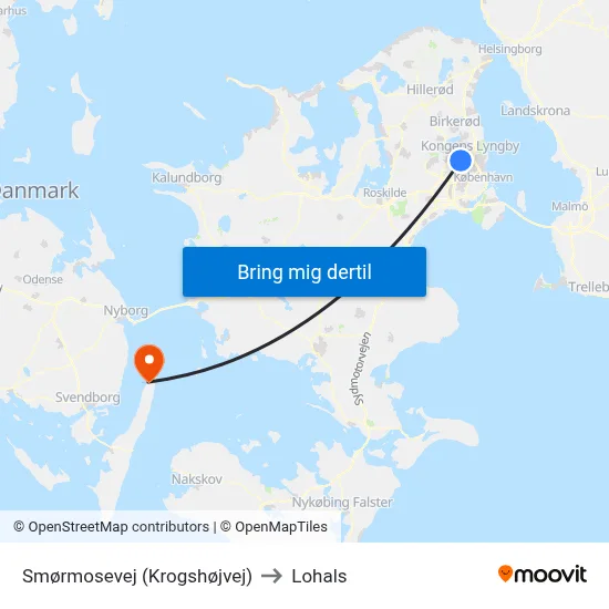Smørmosevej (Krogshøjvej) to Lohals map