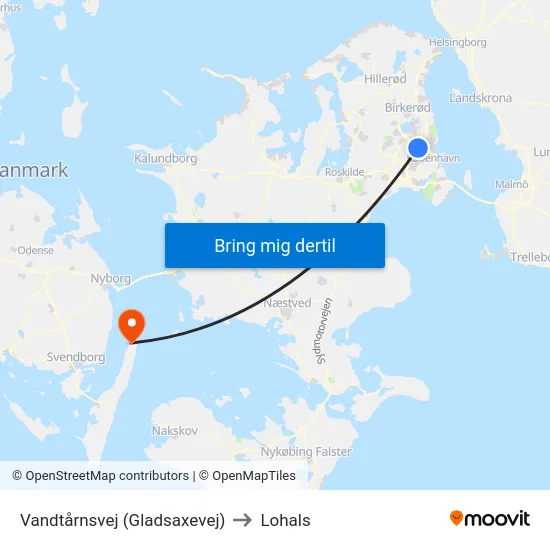 Vandtårnsvej (Gladsaxevej) to Lohals map