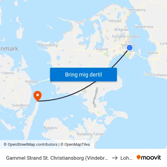 Gammel Strand St. Christiansborg (Vindebrogade) to Lohals map
