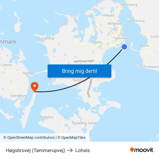 Høgsbrovej (Tømmerupvej) to Lohals map