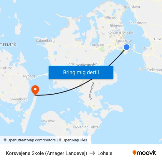 Korsvejens Skole (Amager Landevej) to Lohals map