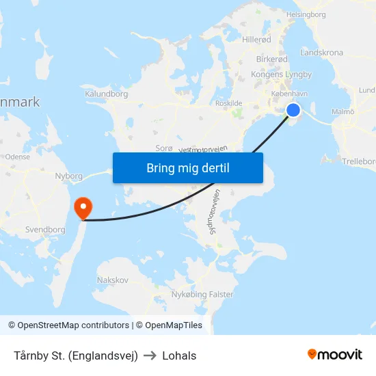 Tårnby St. (Englandsvej) to Lohals map