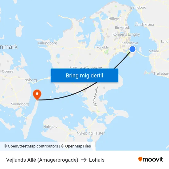 Vejlands Allé (Amagerbrogade) to Lohals map