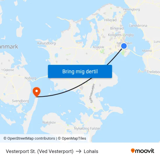 Vesterport St. (Ved Vesterport) to Lohals map