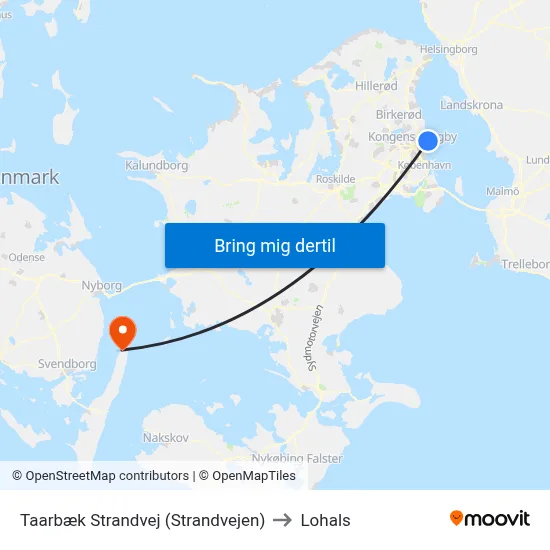 Taarbæk Strandvej (Strandvejen) to Lohals map