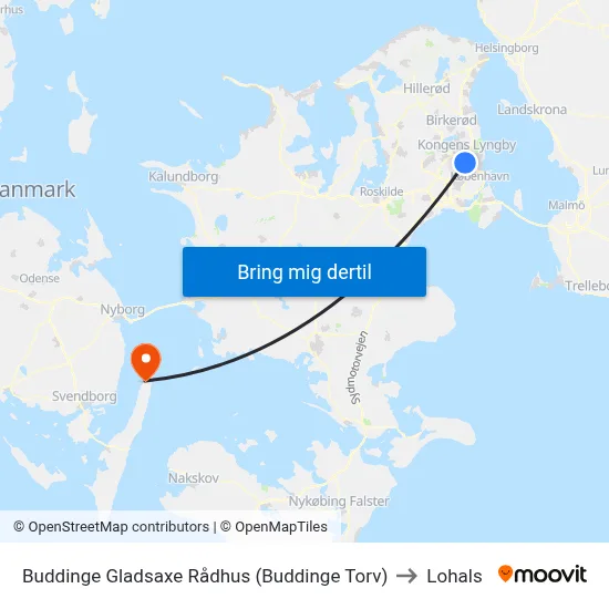 Buddinge Gladsaxe Rådhus (Buddinge Torv) to Lohals map