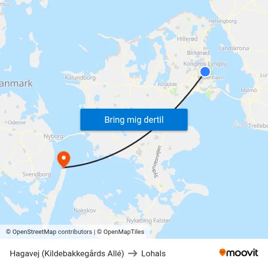 Hagavej (Kildebakkegårds Allé) to Lohals map