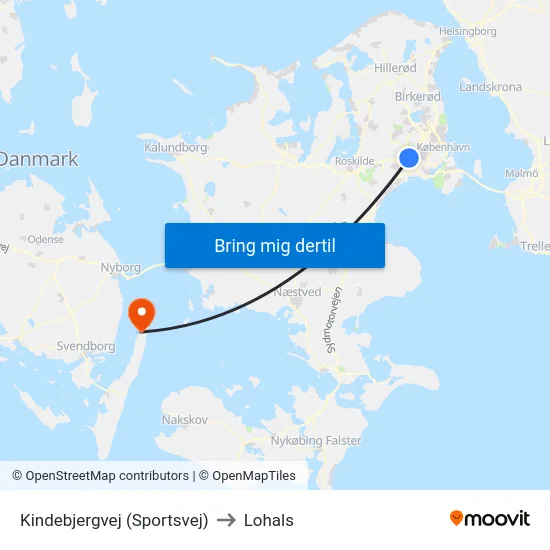 Kindebjergvej (Sportsvej) to Lohals map