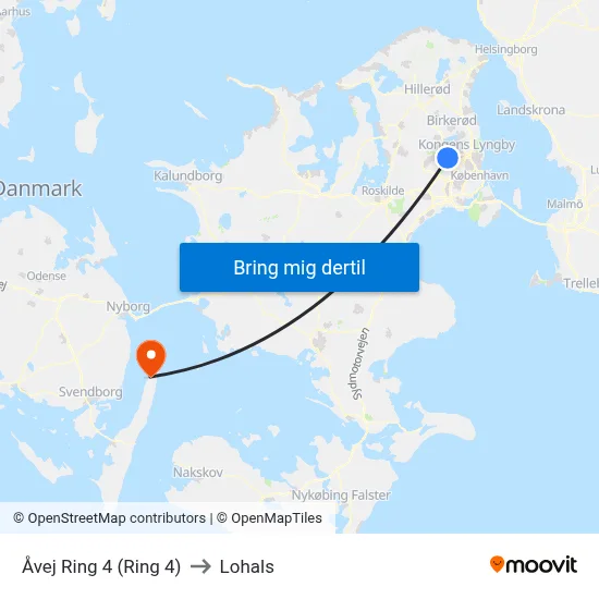 Åvej Ring 4 (Ring 4) to Lohals map