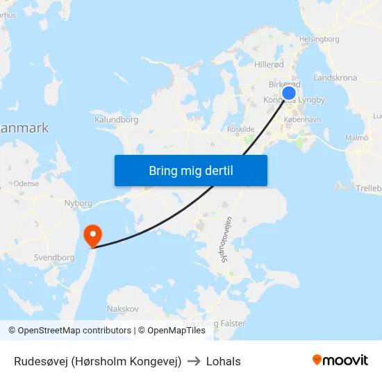 Rudesøvej (Hørsholm Kongevej) to Lohals map