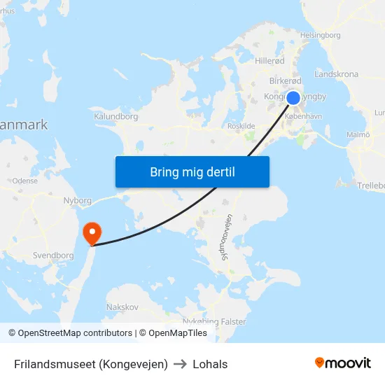 Frilandsmuseet (Kongevejen) to Lohals map
