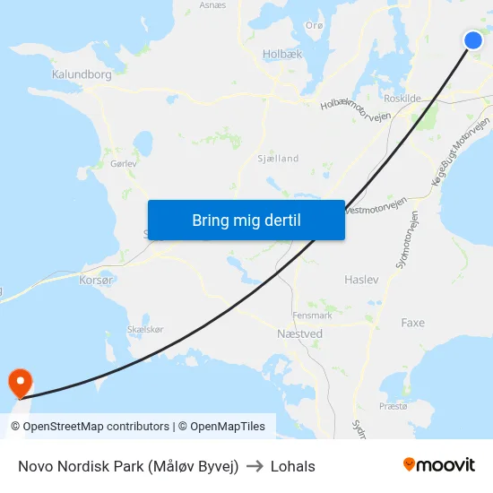 Novo Nordisk Park (Måløv Byvej) to Lohals map